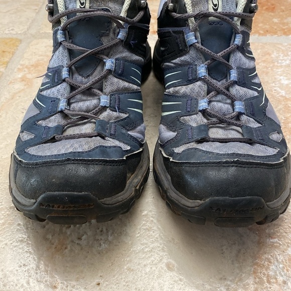 Salomon Womens Ellipse GTX Sz 9.5 Trail Running Hiking Shoes Sneakers Gray blue - Picture 3 of 9